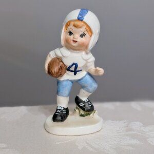 VTG Norcrest #4 Football Player Figurine 4.5" Japan Blue Rare Model # E-6467